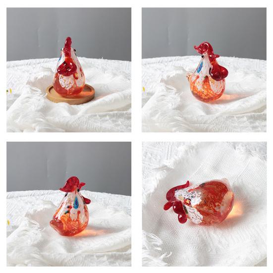 Ручна розписна керамічна фігурка півня Статуетка курки в стилі фермерського будинку Реалістична скульптура тварини Декорація для полиці, столу вдома та в офісі