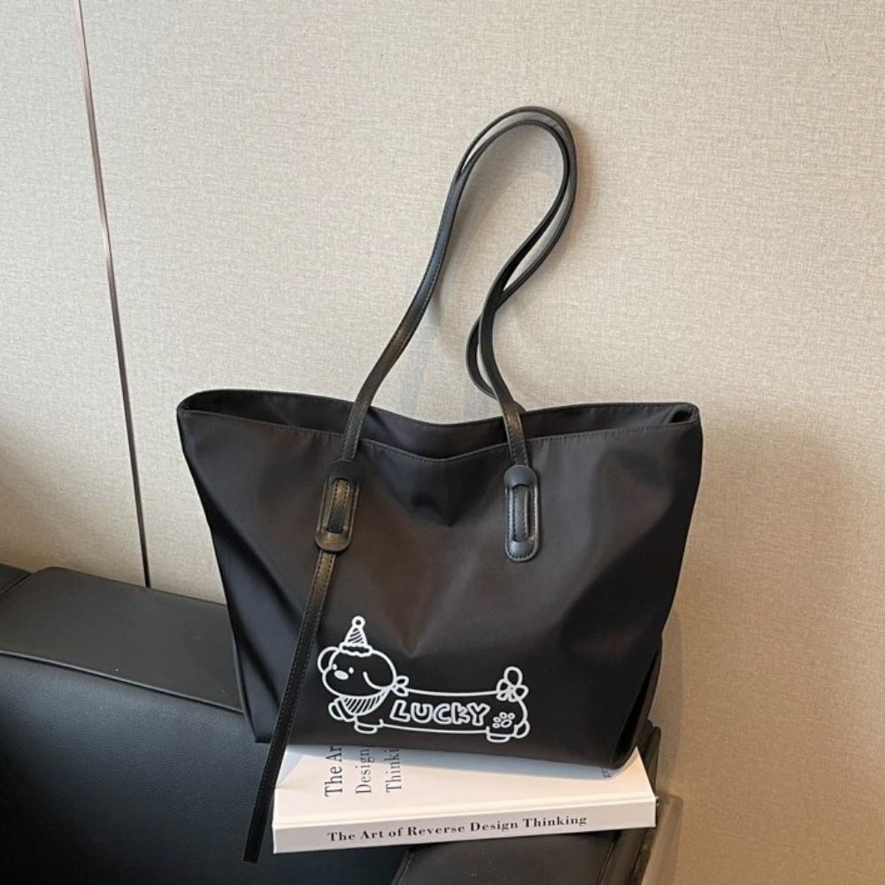 Casual Korean Style Dachshund Tote Bag Graffiti Puppy Cute Armpit Shoulder Bag Commuting Square Underarm Handbag Outdoor