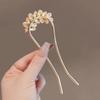 1Pcs Elegant Pearl Flower Hair Combs Pins French Retro Bun Hair Accessories Women Daily U-Shaped Hairpin Female Alloy Hair Clasp
