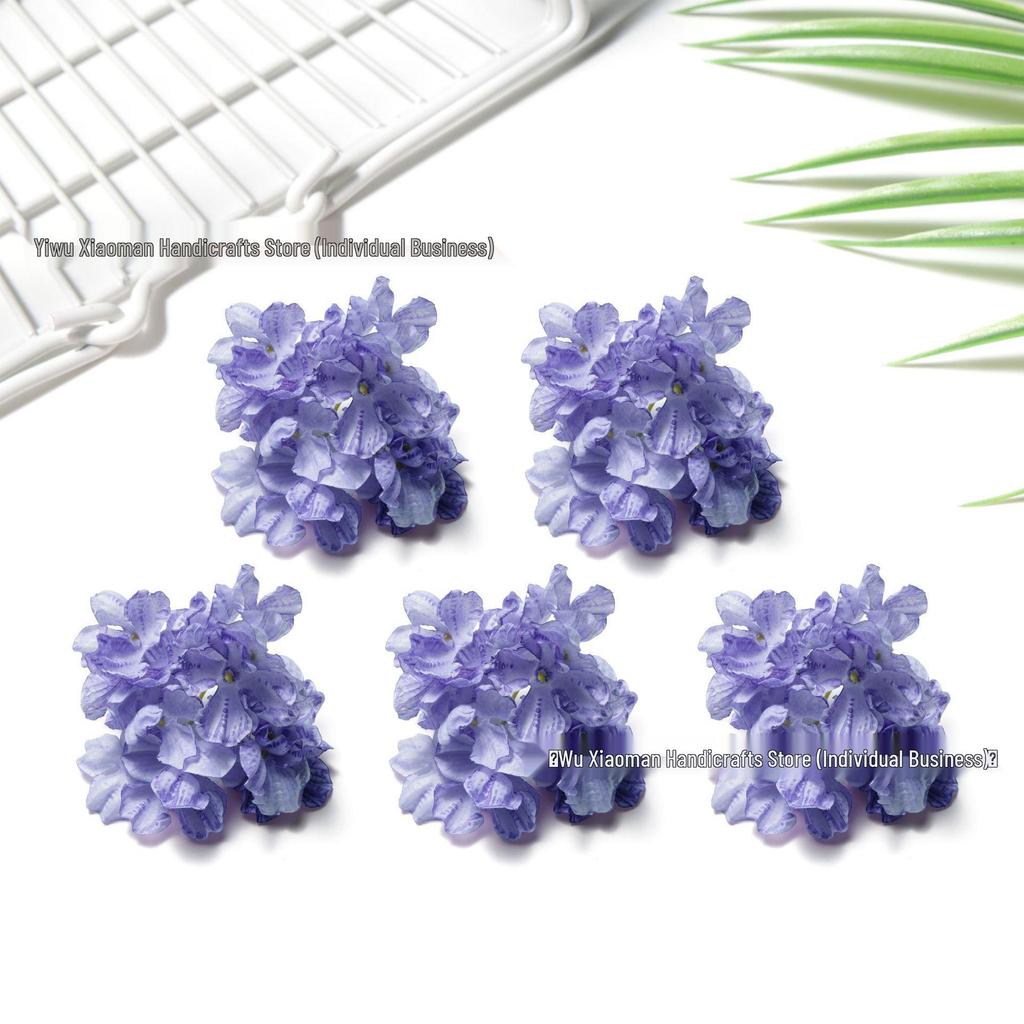 Multi-color Burned Edge Silk Hydrangea Hairpin – Creative DIY Hanfu Hair Accessory for Graduation Caps