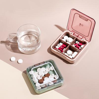 Mini Portable Medicine Box Daily Pill Organizer Three Meals Home Use Carry-On Weekly Seven Days Drug Container with Reminder