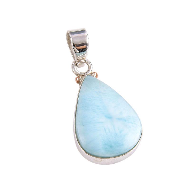 Natural Republic Larimar Gemstone 925 Solid Sterling Silver Pendant 1.25'' f4g12