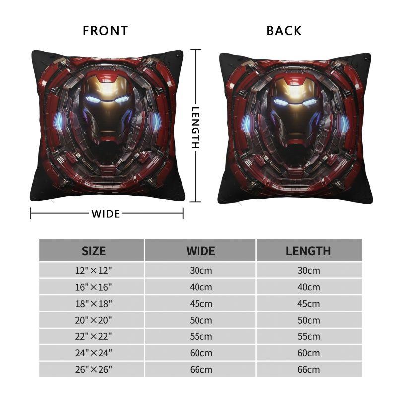 Federa per Cuscino Personalizzata Disney Iron Man Marvel Film 40x40cm Decorazione Camera da Letto Cuscino Carino per Sedia Federa Quadrata
