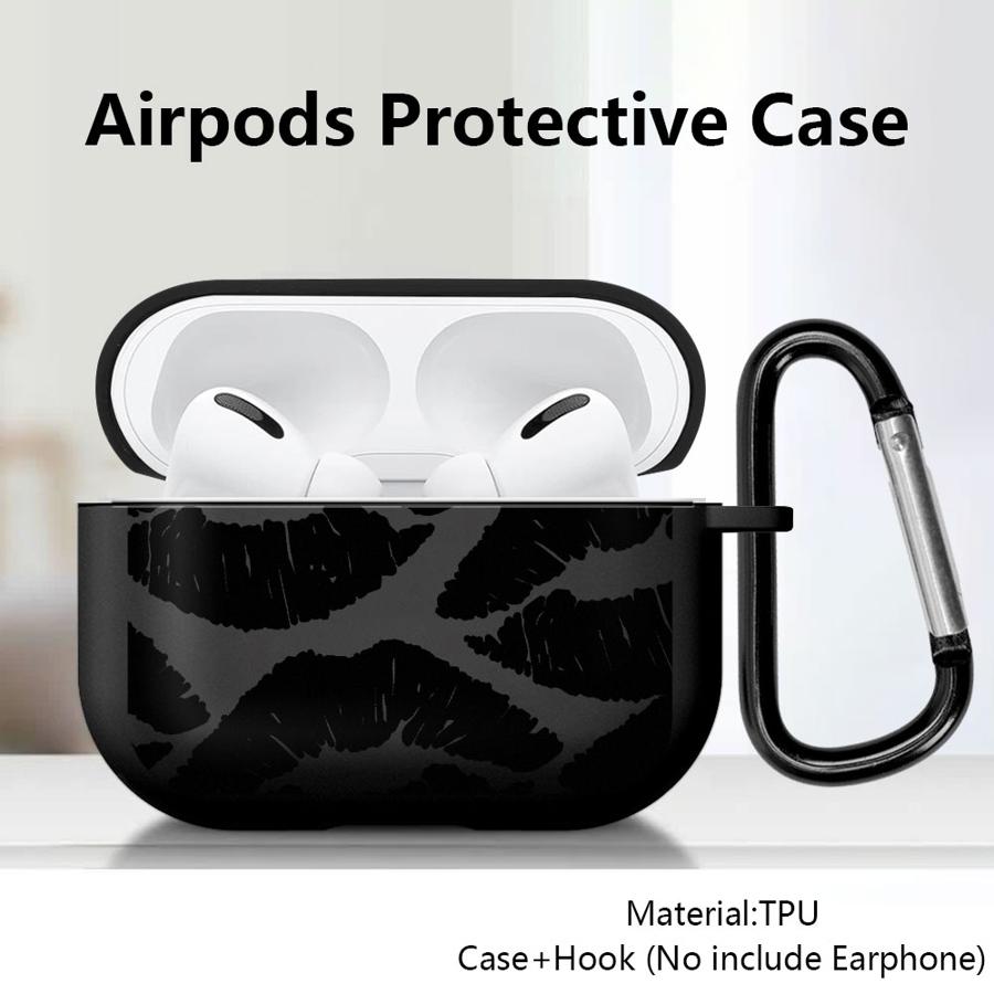Fodral för Airpods Pro Pro2 4 2 Pro3 1 3 Hörlursfodral Skydd Sexiga Röda Läppar