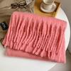 2024 New High-End Pure Color Mohair Scarf for Women - Cozy Korean Style Autumn/Winter Shawl