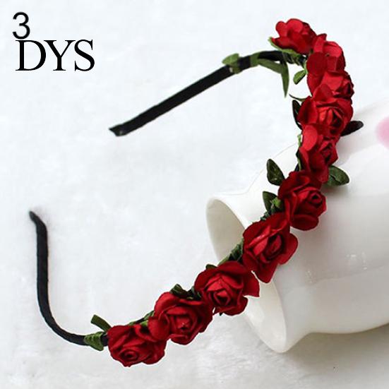 Corona di Fiori di Rosa Fascia per Capelli da Festival Ghirlanda da Matrimonio Accessorio Fascia per Capelli Floreale