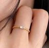 VIANRLA Gold Stacking Rings 925 Sterling Silver clear Cubic Zirconia baguette Thin Rings for Women
