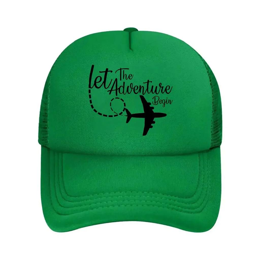 Inspirational Travel Motif Let The Adventure Begin Mesh Baseball Cap