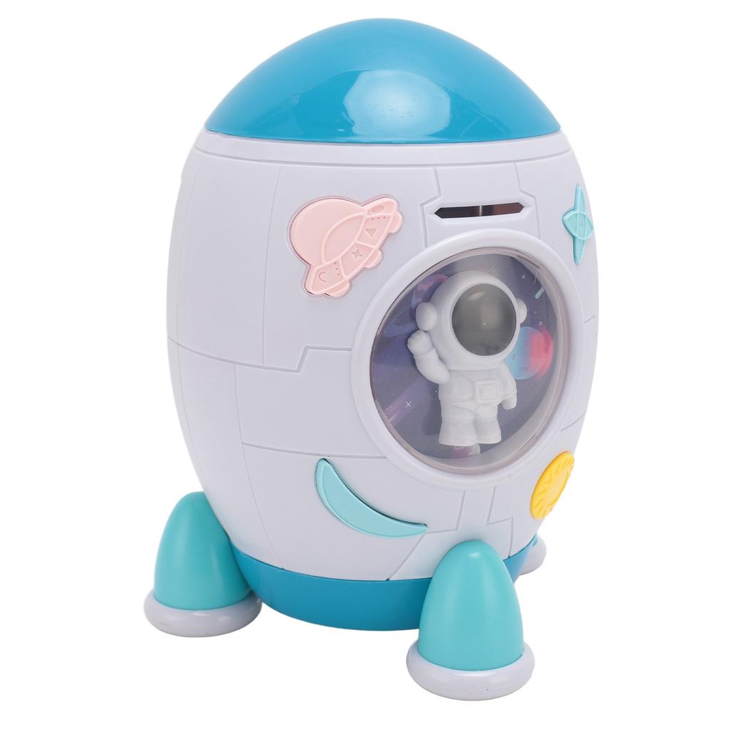 Spaceship Piggy Bank with Password for Kids Automatically Rolling Money Saving Box Money Saving Box