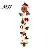 Warm Glowing Christmas Wall Decorations Door Hanger, Quilted Fabric Santa Snowman Tree Gingerbread Hanging Outdoor Porch Decoration for Holidays Light