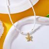 Adjustable Bohemian Starfish Necklace Pearls Bead Designs 4 Styles for Women’s Casual and Evening Outfits