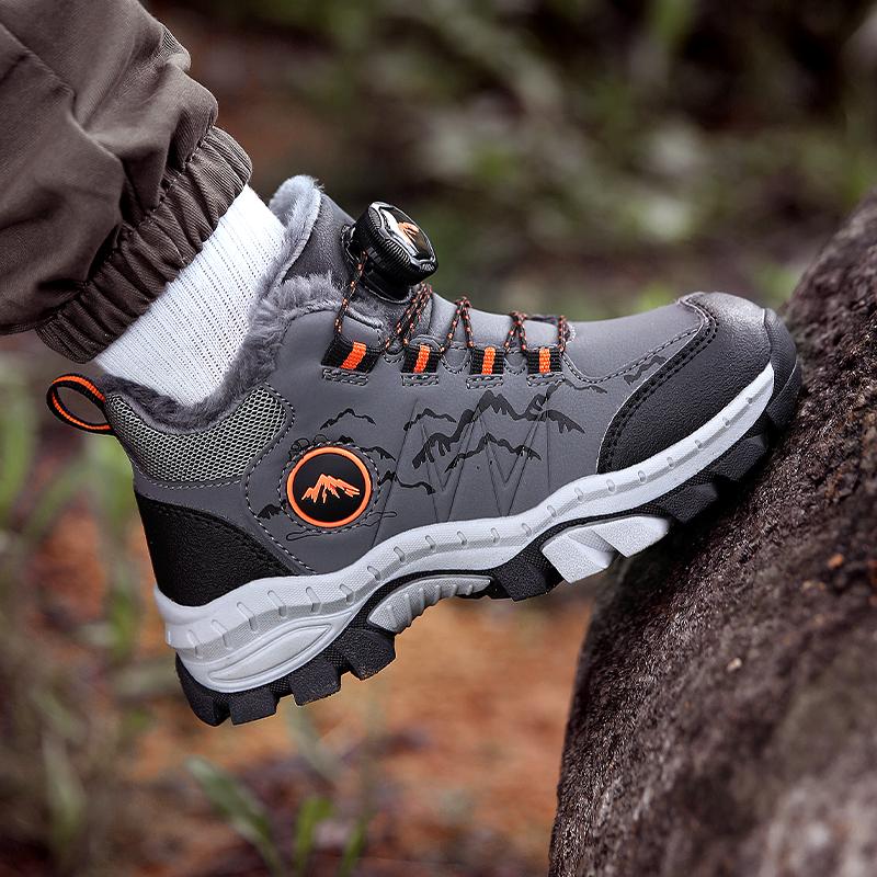 Winter Children's Plus Velvet Warm Outdoor Hiking Shoes Cotton Shoes Hiking Cotton Shoes Snow Boots 31-40