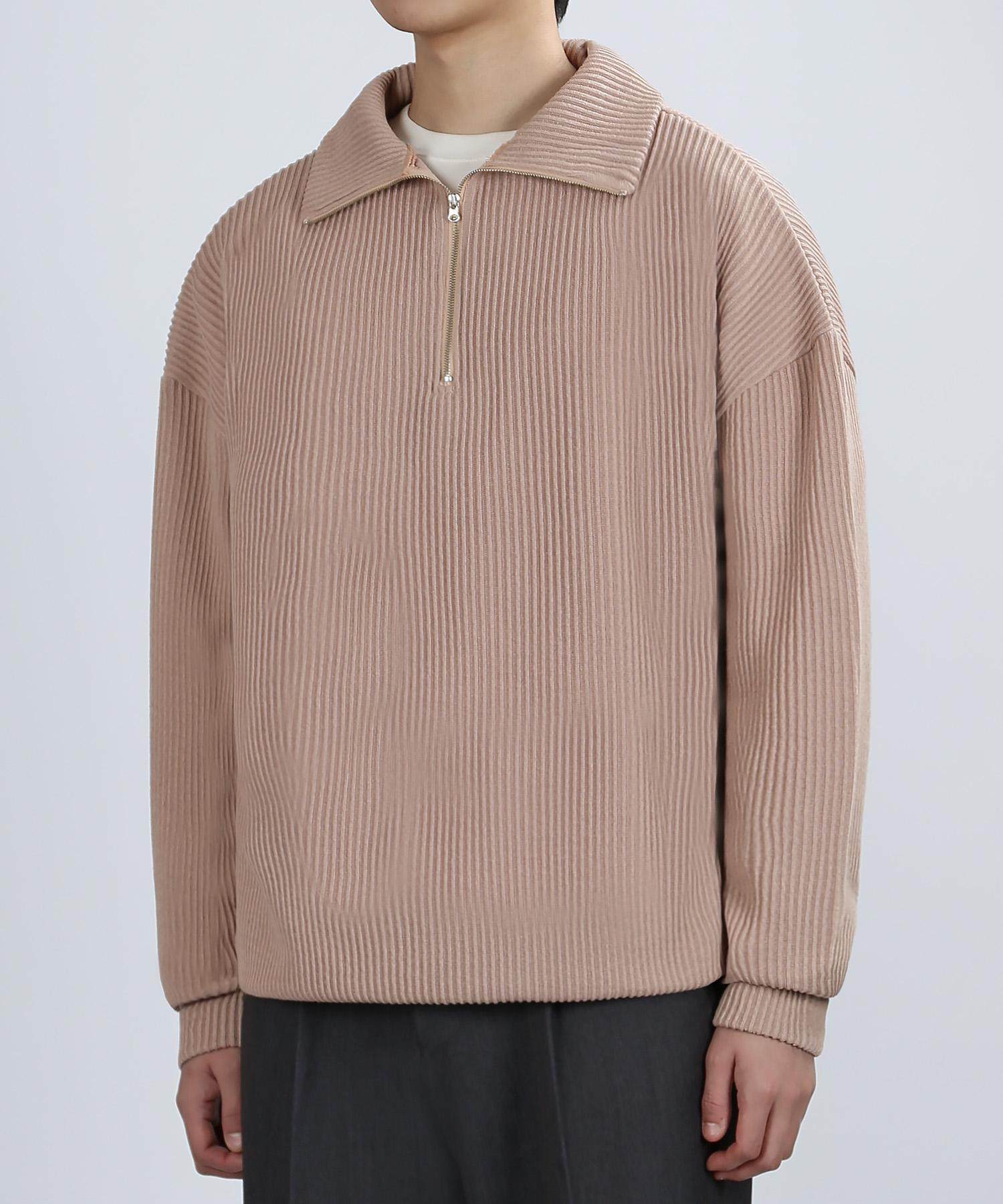 Berry Vein Ravine Tex Zip-Up Knit (Beige) L