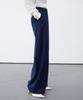 RE RHEE Belt Waist Detail Wide Leg Trousers Navy