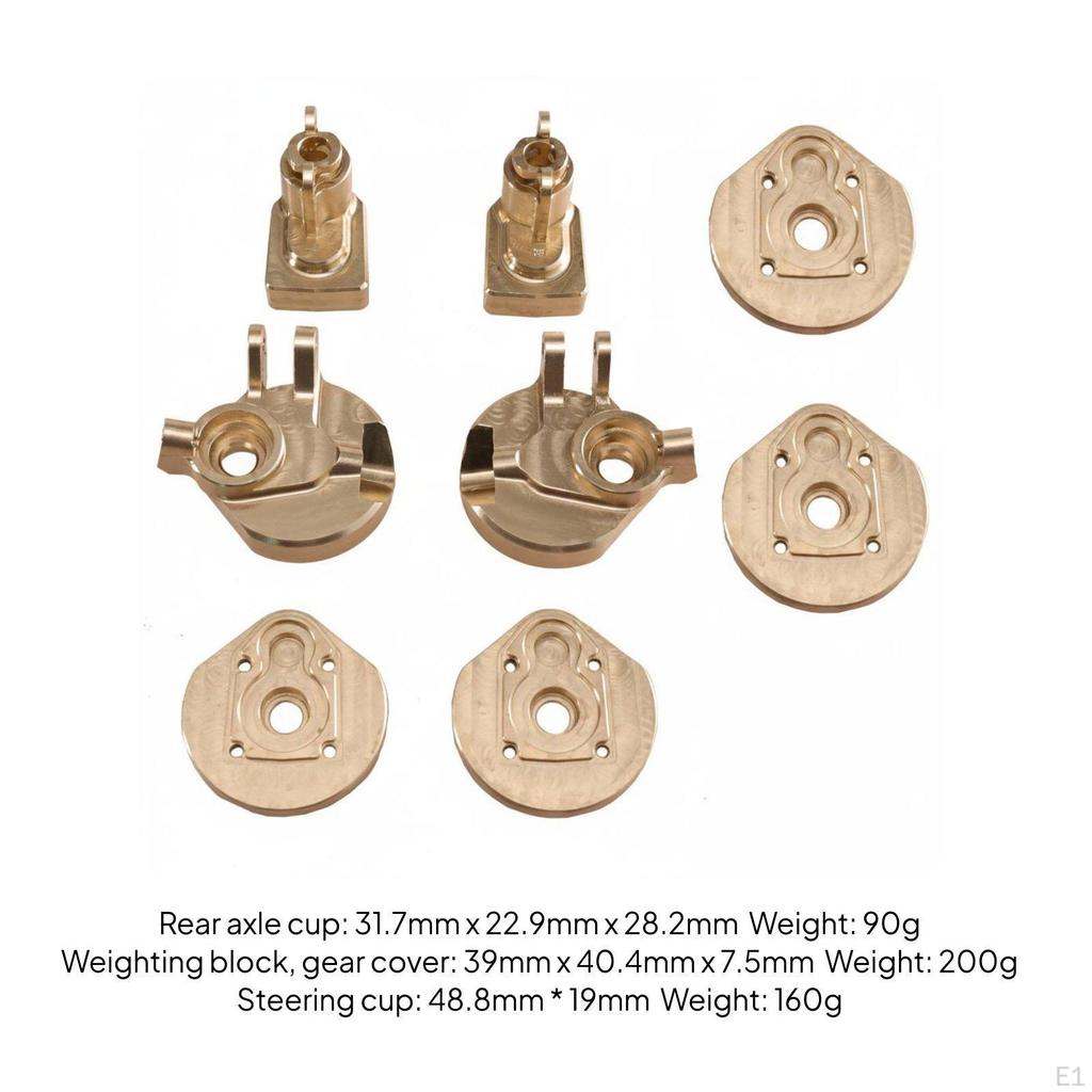 1/12 Scale Crawler Axle Parts CNC Machined Brass Steering Joint Set RC Housing