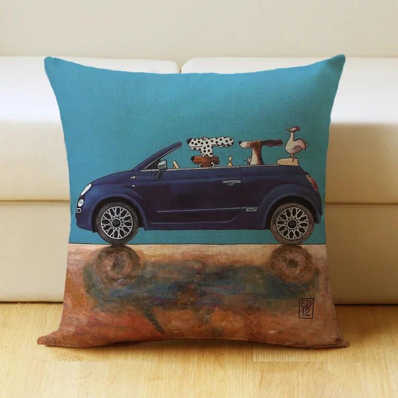 Cartoon Dog Pet Animal Print Sofa Cushion Cover Pillowcase Home Decor Party Car Bedding