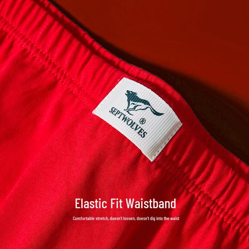 Septwolves Men's Pure Cotton Red Briefs 4-Pack