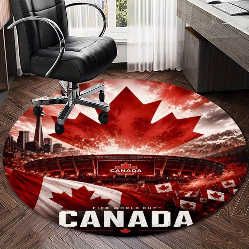 Personalized Canada National Soccer Round Chair Office Rug - Perfect for Mat, Office Chair & More - Ideal Gift for Birthdays and Holidays