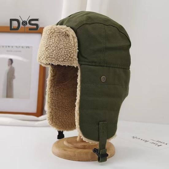Unisex Winter Hat Thickened Fleece Lined Ear Protection Windoroof Buckle Fasten Heat Retention Outdoor Skiing Skating Snowboarding Lei Feng Hat