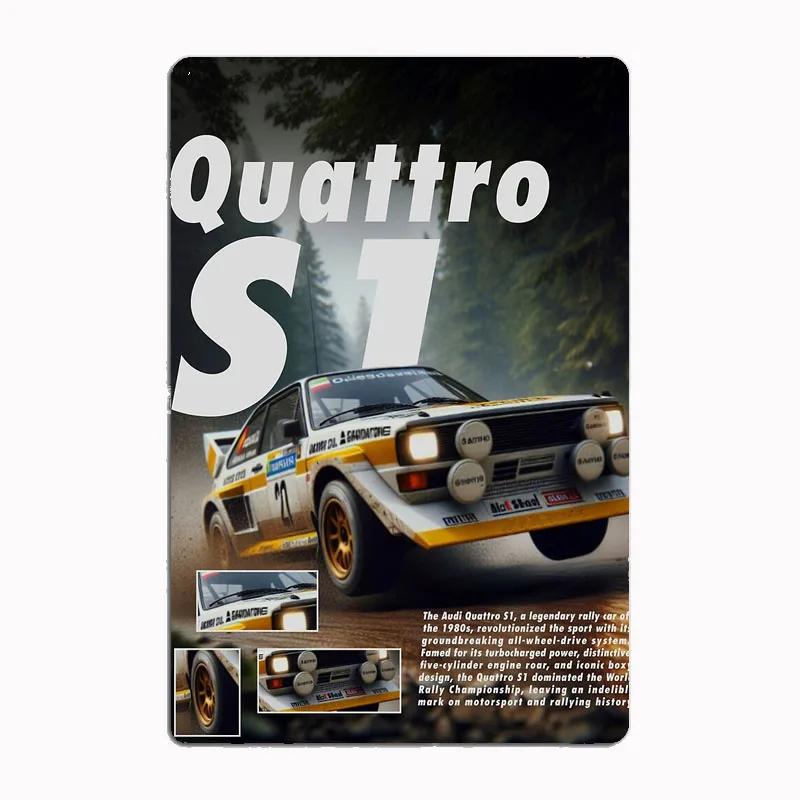 Rallycar Group B Rest Sports Car Metal Poster Sign Club Custom Indoor Wall Tin Sign Room Decor Home Decor