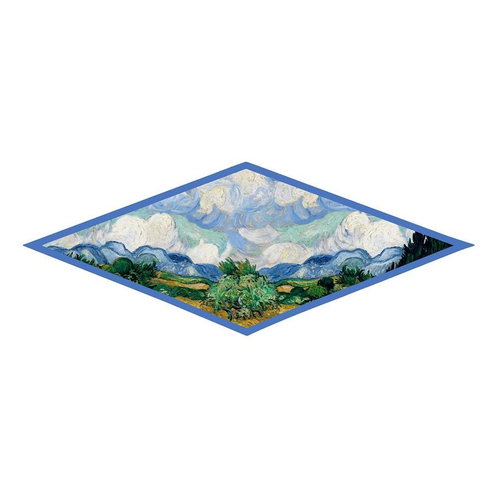 Oil Painting Diamond Scarf Woman Fashion Silk Scarf Luxury Bandana Headband Hijab Foulard Neckerchief Shawl