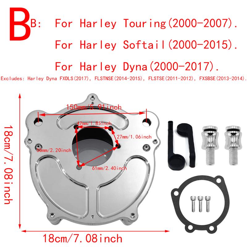 RSD Clarity Air Cleaner Intake Filter Chrome For Harley Sportster Iron 883 1200 Dyna Softail FXSTC Fat Bob Touring FLHT FLHTC