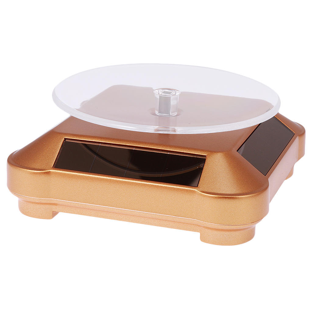 ° Solar LED Turntable Presentation Plate Jewelry Display Stand