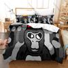 Gorilla Tag VR Parkour Game Funny Monke Gorilla Character HD Print Bedding Set Duvet Cover + 2 Pillowcases Polyester