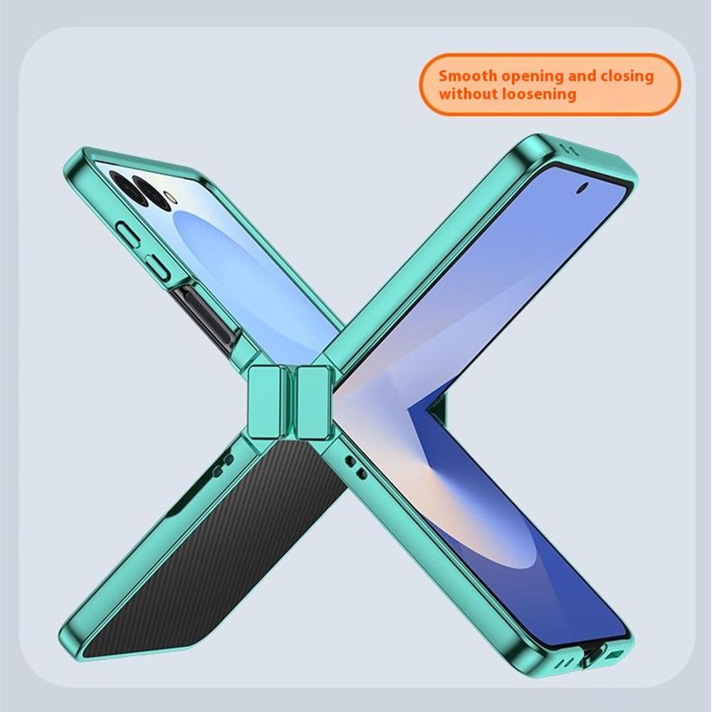 For Samsung Galaxy Z Flip7 5G Case Hinge Design Electroplating PC Clear Phone Cover