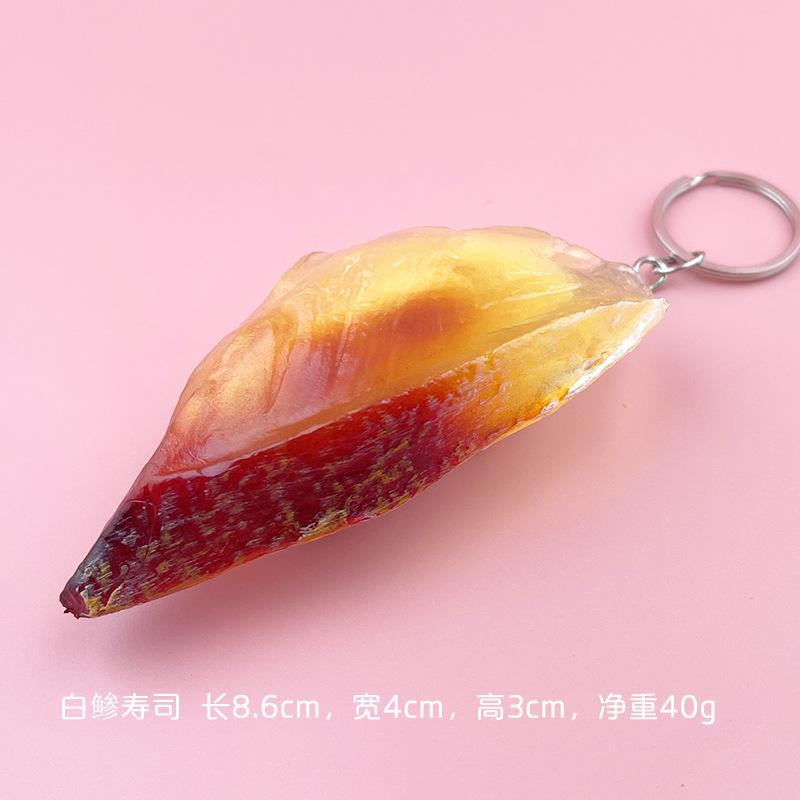 Simulation Fake Sushi Model Keychain Fun Japanese Keychain Rice Ball Salmon Model Sushi Keychain Pendant Food Mold Decoration
