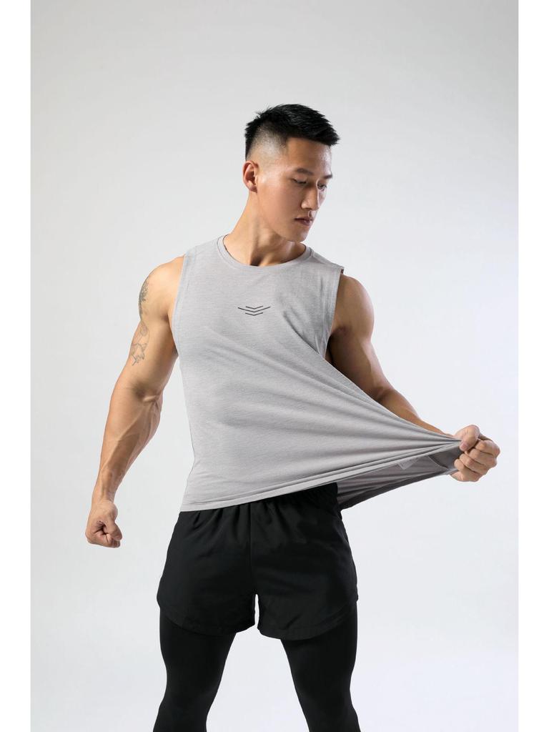 Herr Snabbtorkande Lös Passform Plus Size Sommar Basketlinne