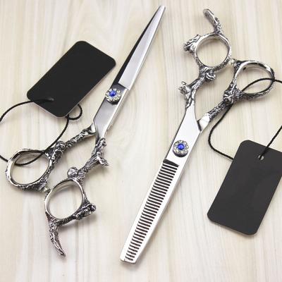 Professionelle 440C Stahl 6 Zoll Gem Dragon Haarschneideschere Haarschnitt Ausdünnen Friseurwerkzeuge Scheren Friseurschere