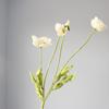 Artificial Poppy Flower - 4 Head Silk Flocked Floral Decoration & Photography Prop