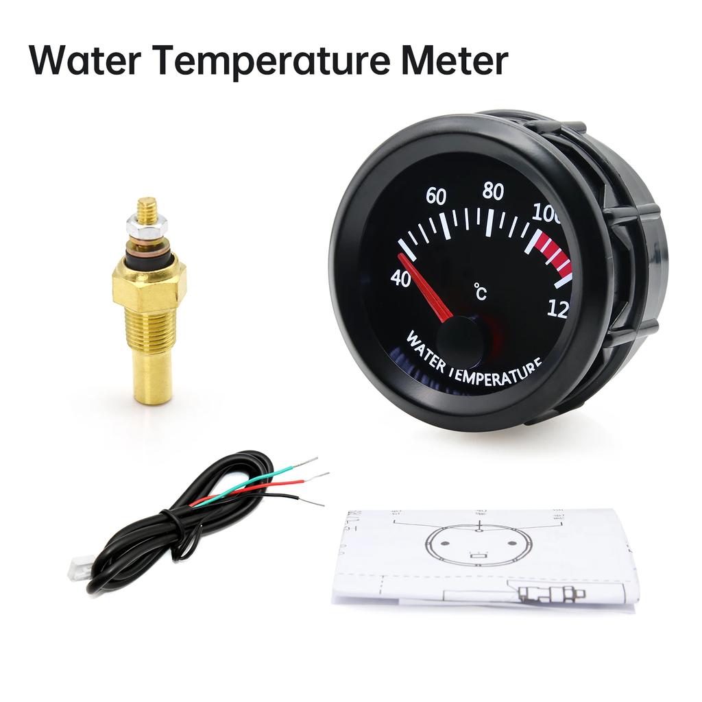 12V Car Gauge 52mm Water Temp / Oil Temp / Voltmeter / Oil Press BAR PSI / Vacuum / Boost Gauge / Air Fuel Ratio / EGT Gauge