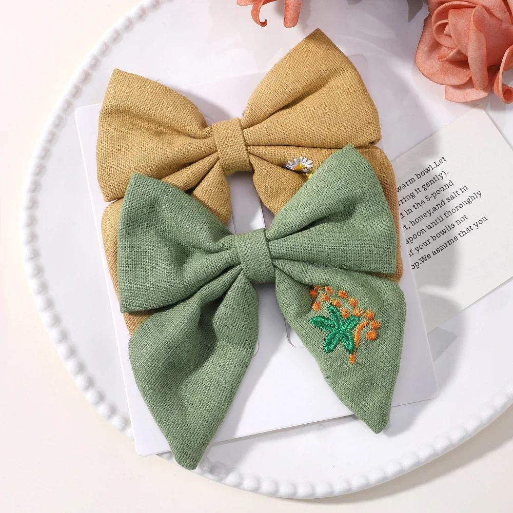 RAINBOW BOWS 2PCS/Lot Grosgrain Ribbon Hair Bows Boutique Hair Clip for Girls Hairgrips New Headwear Kids Hair Accessories Gift
