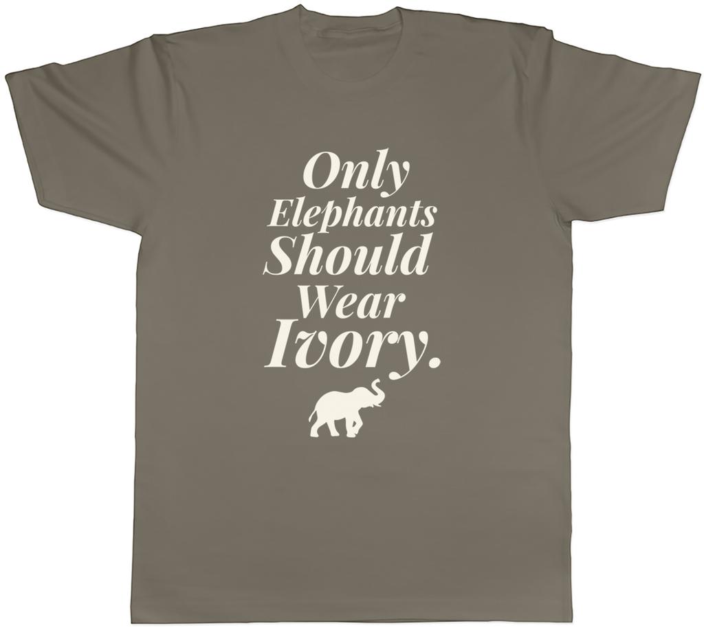 Save the Elephant Unisexs TShirt Only Elephants Should Wear Ivory Tee Gift