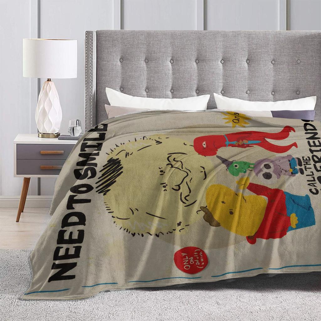 Smiling Friend Games Warm Blanket  Picnic Plush Throw Blanket Fluffy Couch Chair Flannel Bedspread Sofa Bed Cover