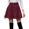 2026 Women's Solid Corduroy Half Skirt - Sweet, Fashionable, Single-Breasted Casual Wear for All Seasons