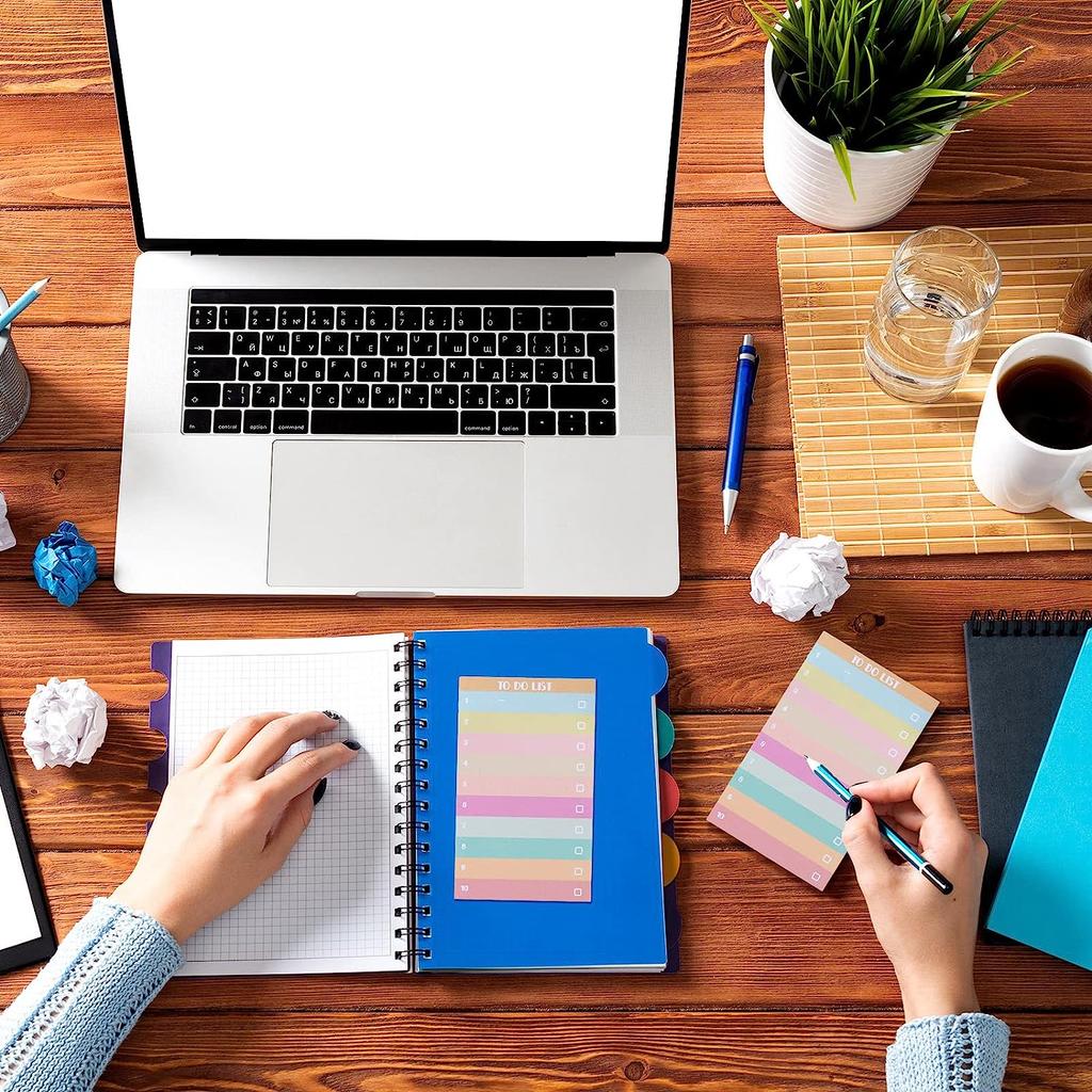 50 Sheets To Do List Sticky Notes Multicolors Lined Sticky Notes Portable Sticky Notes Memo Pad Notepad Kawaii Stationery