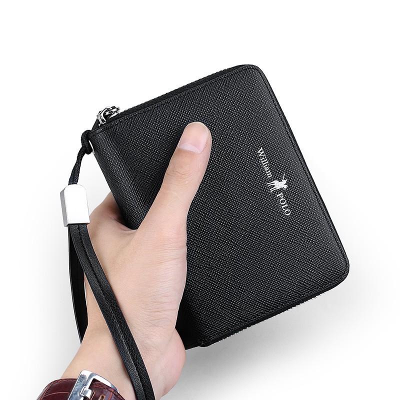 Herenportemonnee van Echt Leer met RFID-blokkering en Meerdere Sleuven in Accordion-ontwerp voor Creditcards en ID