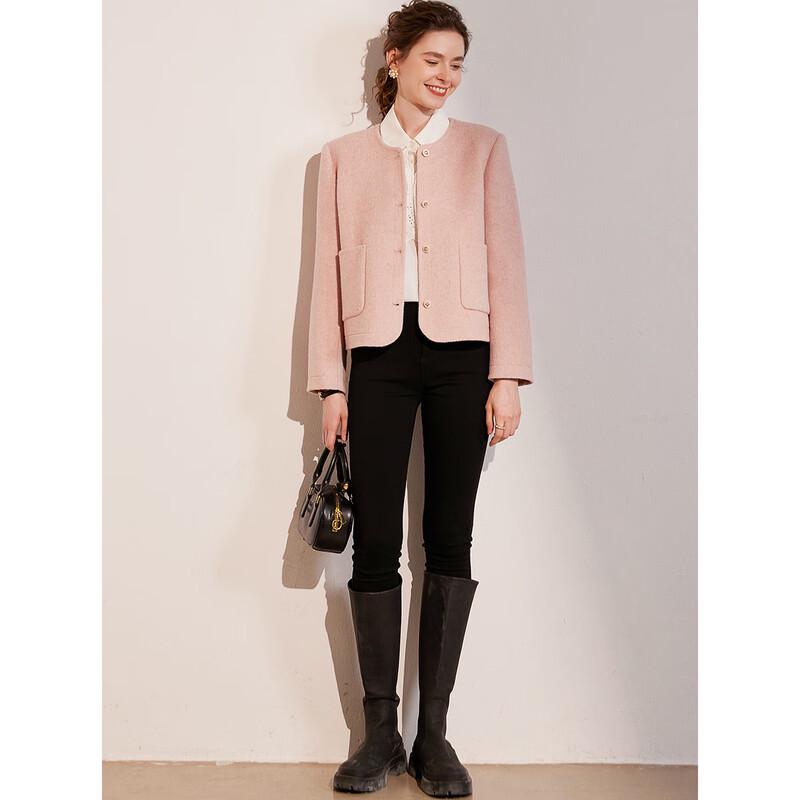Bailuyu Women's Winter Wool Blend Double-faced Short Coat