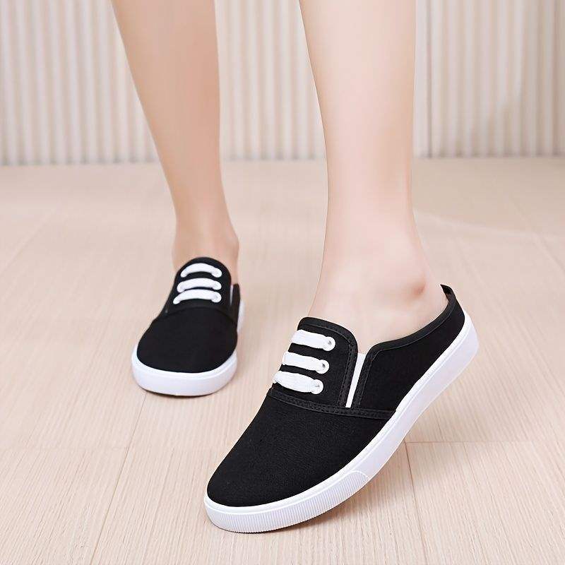 Canvas shoes spring lightweight soft-soled driving one-pedal cloth shoes