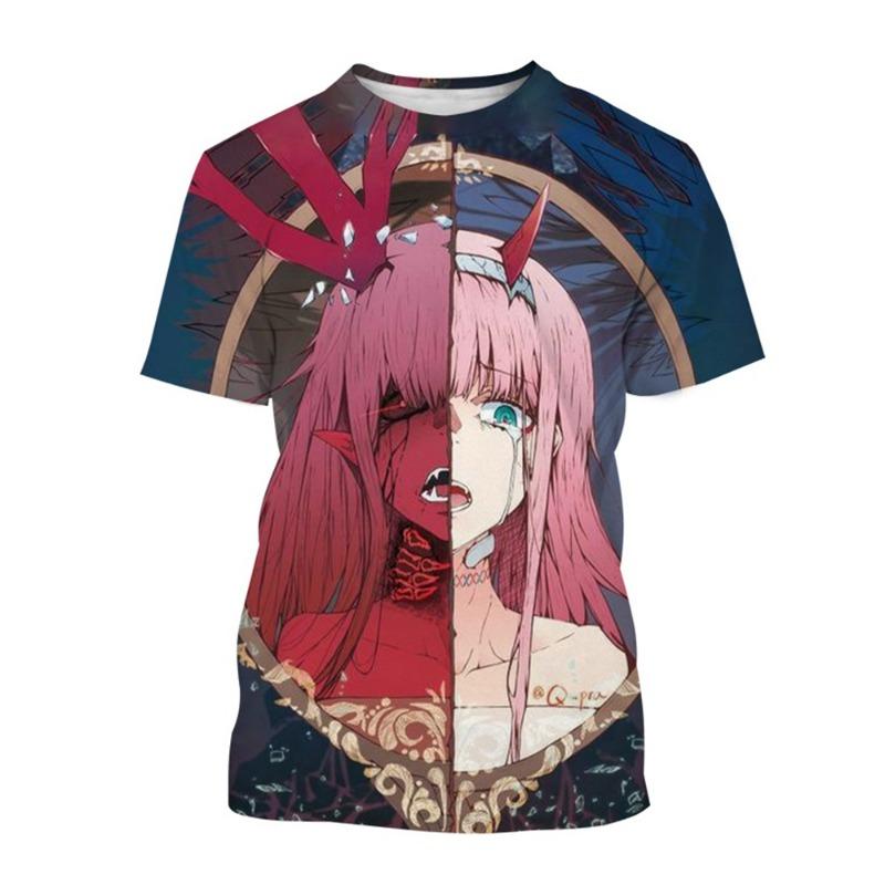 Summer fashion trend 3D printing anime printed pattern T-shirt creative XXS