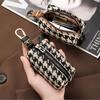 New Fashion Houndstooth Key Bag for Women Multifunctional Card Bag Coin Purse Lipstick Earphone Car Key Storage Bag Key Wallet