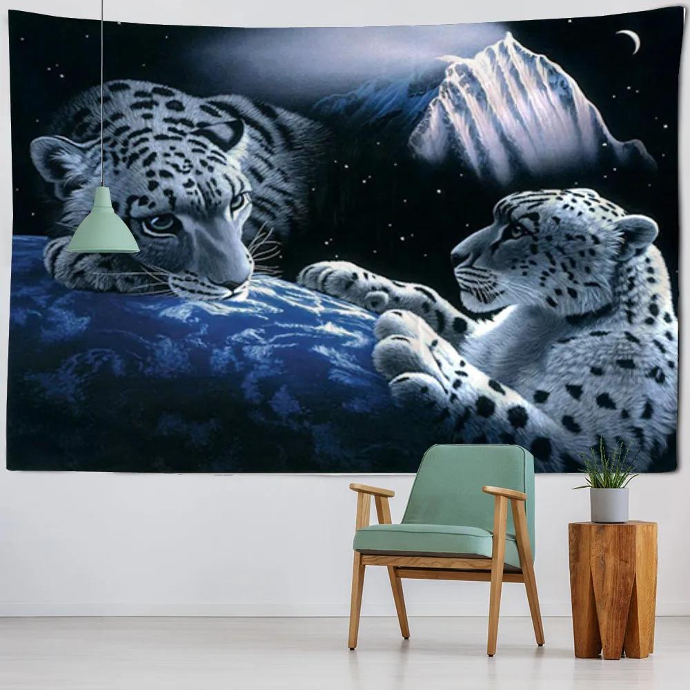 Blanket Curtain Home Bedroom Living Room Decoration Animal Ferocious Tiger Wall Hanging Tapestry Art