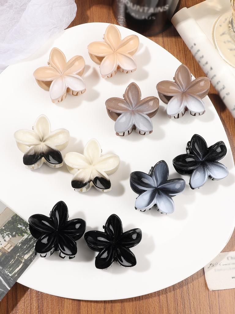 Nonslip Matte Flower Hair Claw Clips for Women Thick Thin Hair,Aesthetic Plumeria Hawaiian Accessories for Holiday Gifts