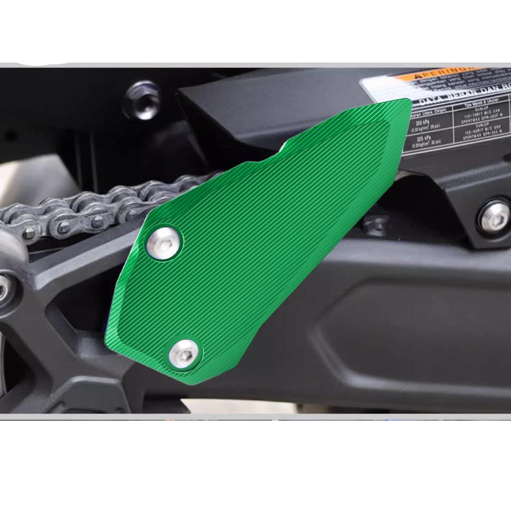 Motorcycle heel plate guard. Compatible models: Kawasaki ZX-25R (2020-2023), ZX-4R, ZX-4RR (2023+). (Black)