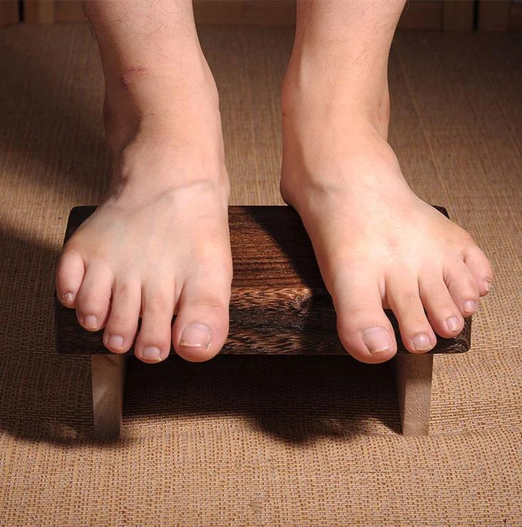 Mini Antique Foldable Wooden Low Stool Rectangle Kids Stool Portable Japanese Style Asian Traditional Furniture Tatami Mat
