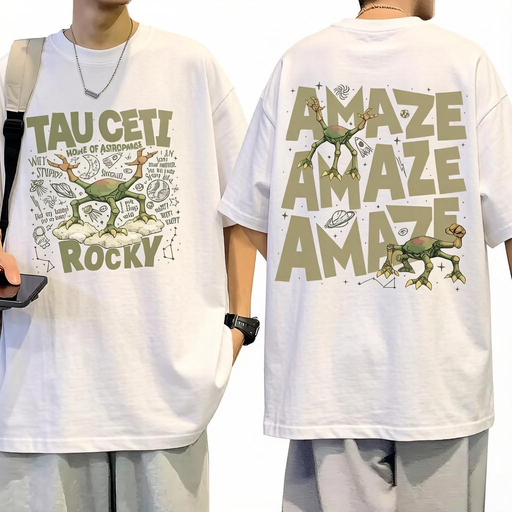 2026 Project Hail Mary Ryland Grace Rocky Graphic 100Cotton Unisex Shirt Summer New Fashion Unisex Oversized Tshirt Fan Gift