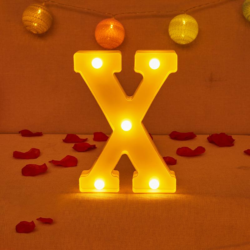 Alphabet Letter LED Lights Luminous Number Lamp Decor Battery Night Light for Home Wedding Birthday Christmas Party Decoration KTY